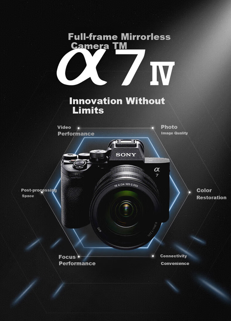 SONY ILCE-7M4 Full-Frame Mirrorless Camera, Professional Creative Appearance Filter, 4K Video Vlog Shooting, A74/α7IV A7M4 Travel Photography Kit 1