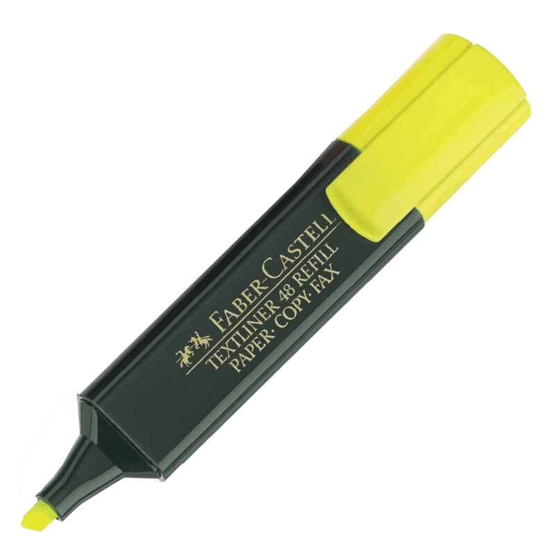 Faber-Castell Highlighters, Colorful Marking Pens, Eye-Catching Yellow, Single Pen Pack, 154807