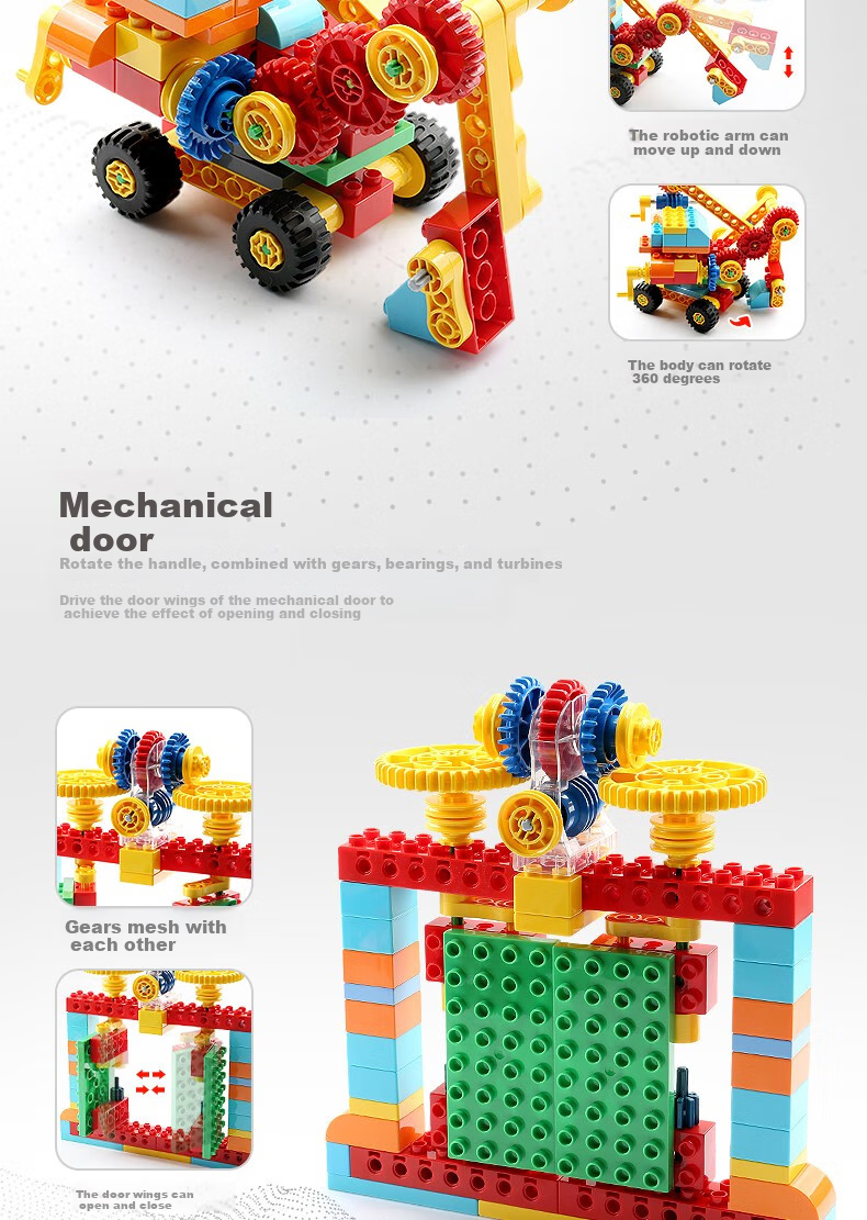 FEELO Children's Gear Building Block Toy, Birthday Gift for Boys And Girls, Linkage Series Stage 2 with 138 Pieces, 2212 8