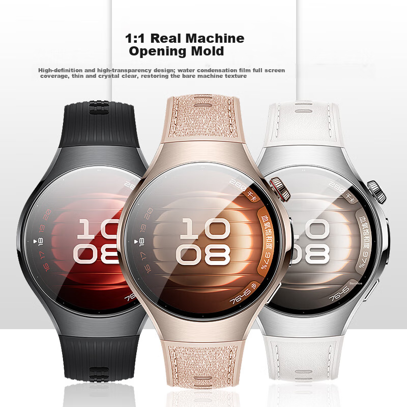 ESCASE Защитная пленка для экрана Huawei Watch 5, гидрогелевая, полноэкранное покрытие, HD Clear, ударопрочная, устойчивая к отпечаткам пальцев, 42 мм, 2 шт.