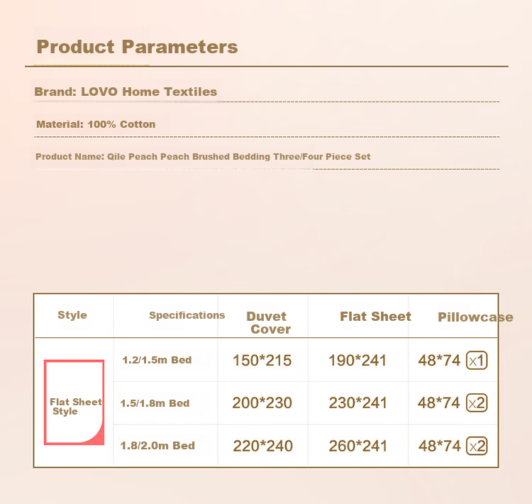 LOVO Luolai Pure Cotton Brushed Four-Piece Bedding Set, Autumn And Winter Thickened Warm Pure Cotton Bed Sheet And Duvet Cover, 220*240cm 9
