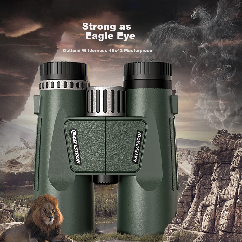 Xingtelang Outland Series High-Definition, High-Magnification, Nitrogen-Filled Waterproof Wide-Angle 10X42 Green Binoculars for Mobile Phones, Concert Viewing