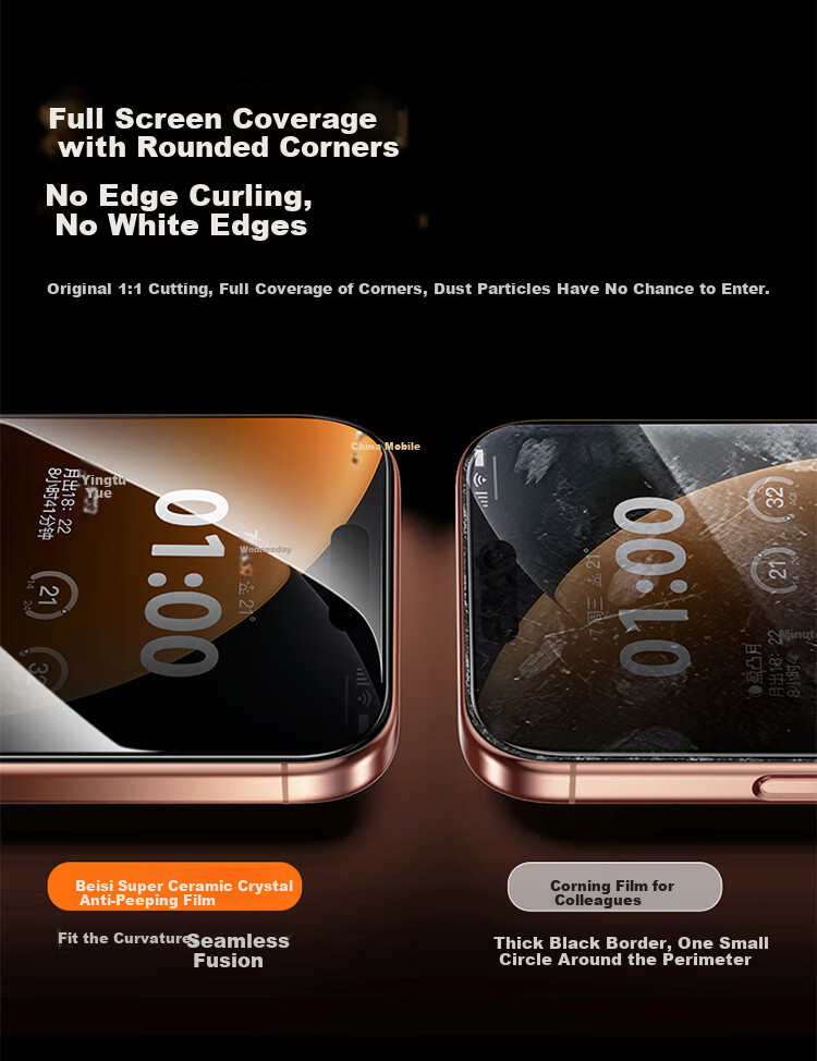 Baseus Ultra-Ceramic Crystal 28° Privacy Screen Protector for IPhone 17/16 Pro, Anti-Peeping Film, Apple 17/16 Pro Tempered Glass Film, Full Coverage Anti-Fingerprint Protective Film for IPhone 17/16 Pro 9