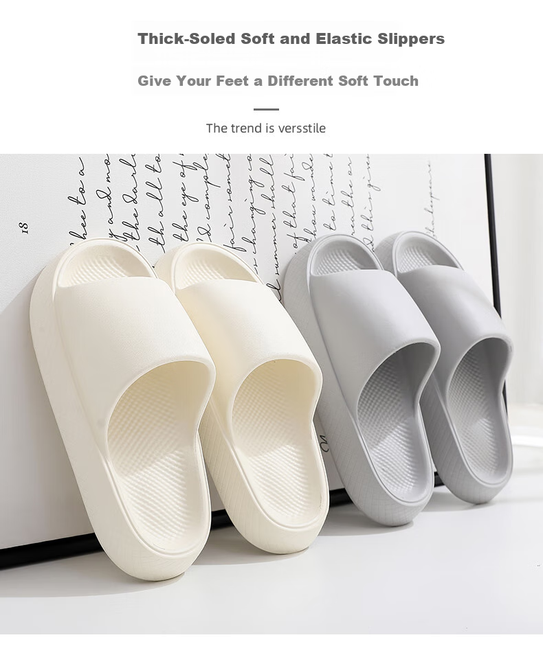GUOLUOFEI Thick-Soled Slippers for Men, Summer Outdoor Wear, Squishy Feel, Indoor Couples Bathroom Shower Sandals, Green, Size 38-39 1