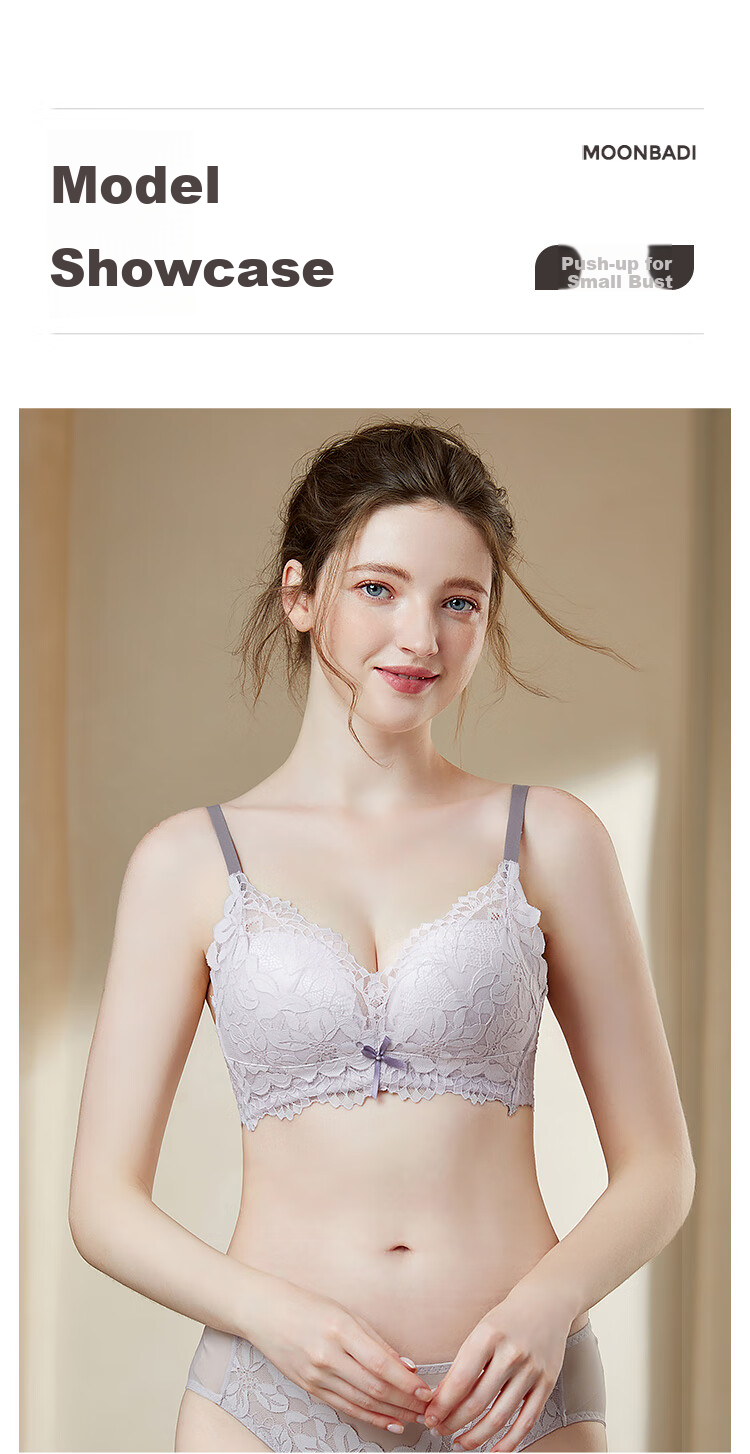 Moonbadi Women's Bra Set for Small Breasts, Push-Up, Wireless, Lift, Sexy Lace, Side Support, And Breast Reductio 12