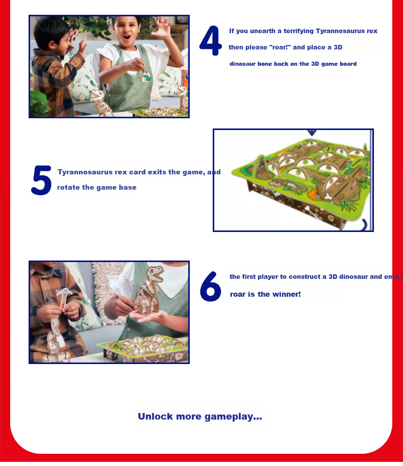 Kuaimanhu British OrchardToys Dinosaur Digging Toy, Educational Memory Game for Boys And Girls, Birthday Gift for Ages 3+ 5