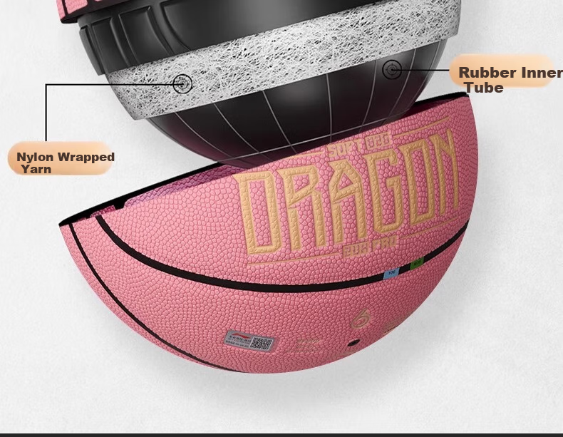 Li-Ning Basketball Size 6 for Women, Professional Competition Training, Standard for Middle School Entrance Exams, Indoor And Outdoor Use on Cement Courts, Moisture-Absorbing, Wear-Resistant PU Material, Pink Color 16