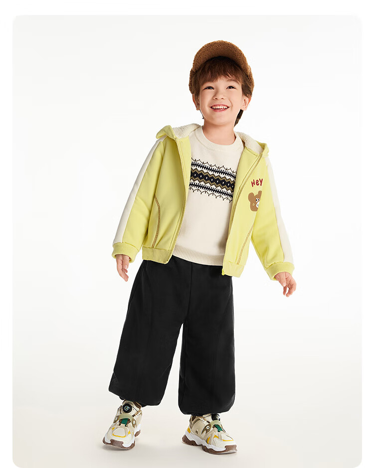 BALABALA Kids' Coral Fleece Thickened Warm Coat for Boys and Girls Fall/Winter 2025 16