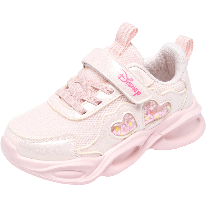 Disney Girls' Sports Shoes Children's Outdoor Comfortable Running Shoes Trendy Casual Shoes Light Pink Size 35