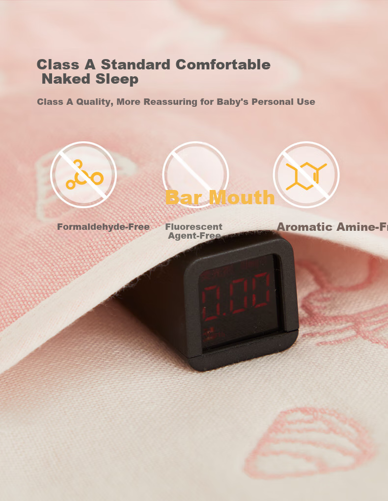 Hengyuanxiang Class A Antibacterial Pure Cotton Six-Layer Gauze Pillowcase, One Pair, 50*80cm (Nai Tuanguannu) 3