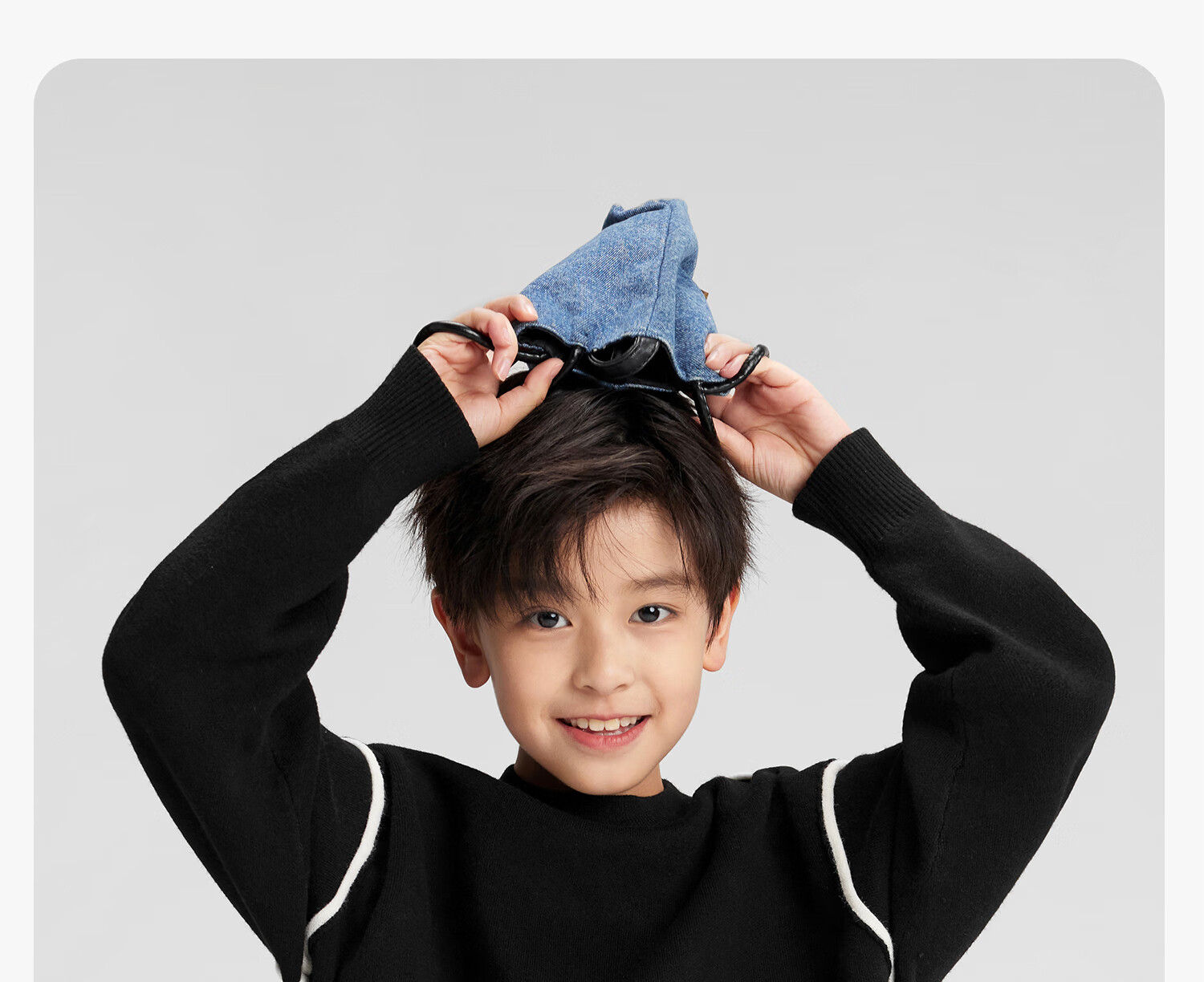 Zuo Xi Boys Sweater Winter 2025 New Children's Pullover Knitwear Imitation Cashmere Black 140cm 17