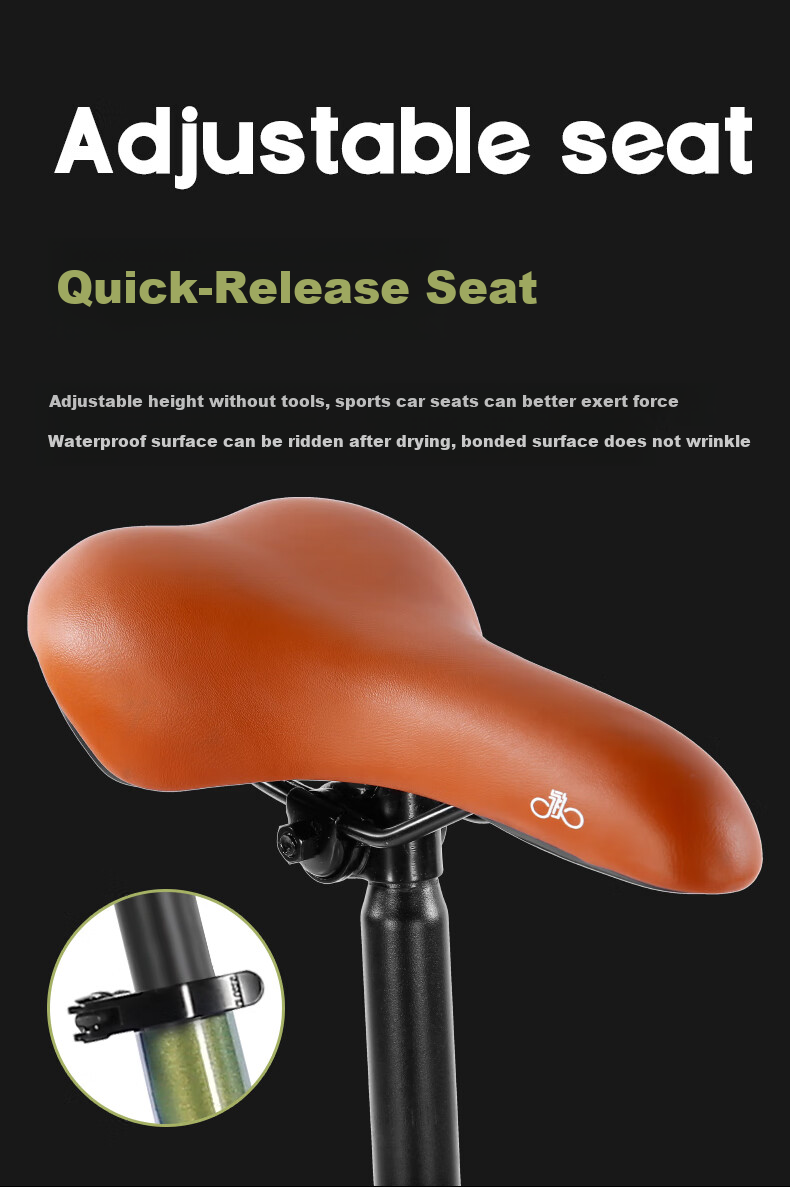 FOREVER Folding Soft Tail Shock-Absorbing Bicycle with 7-Speed, 22-Inch, for Men And Women, Adult City Scooter, Student Bike, Gree 13