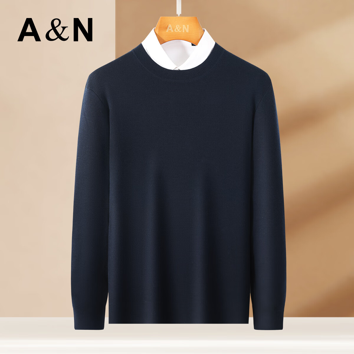 Antonio Machine Washable Fine Spun 100% Wool Thickened Approx. 510g Premium Men's Wool Sweater Autumn Winter