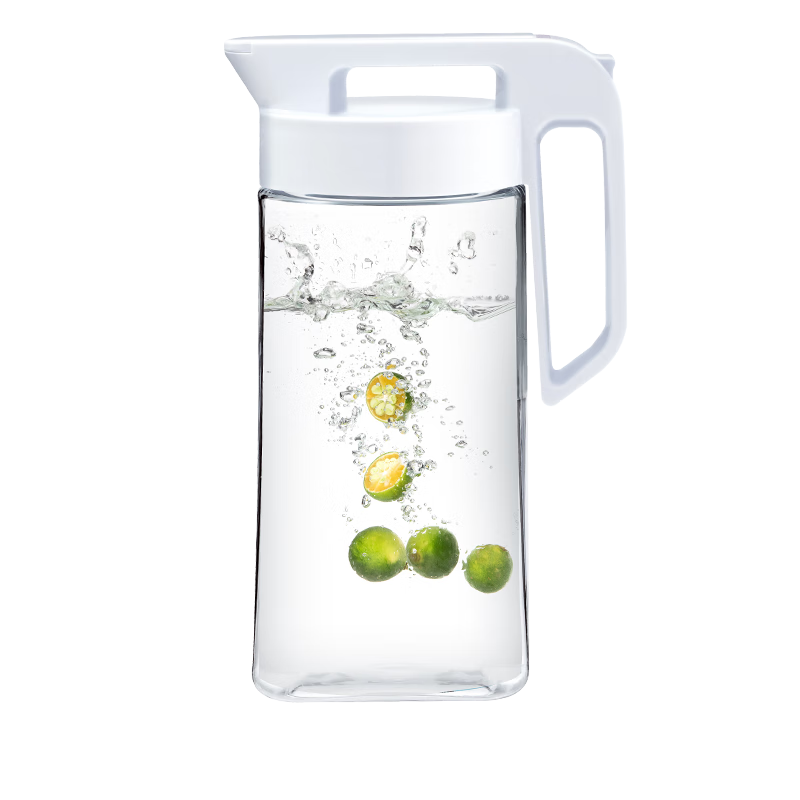 ASVEL Plastic Cold Water Pitcher, Large Capacity, Tea Infuser, Refrigerator Juice Jug, Food-Grade High-Temperature Resistant Pitcher, 1.6L