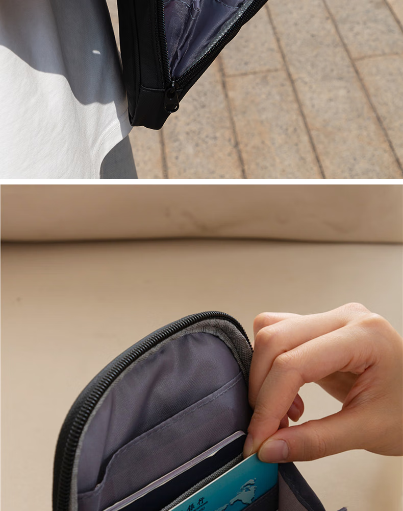Bona Cloud Crossbody Travel Passport Bag Anti-Theft RFID Boarding Pass Document Organizer Neck Hanging Card Holder Large Capacity Phone Bag 7