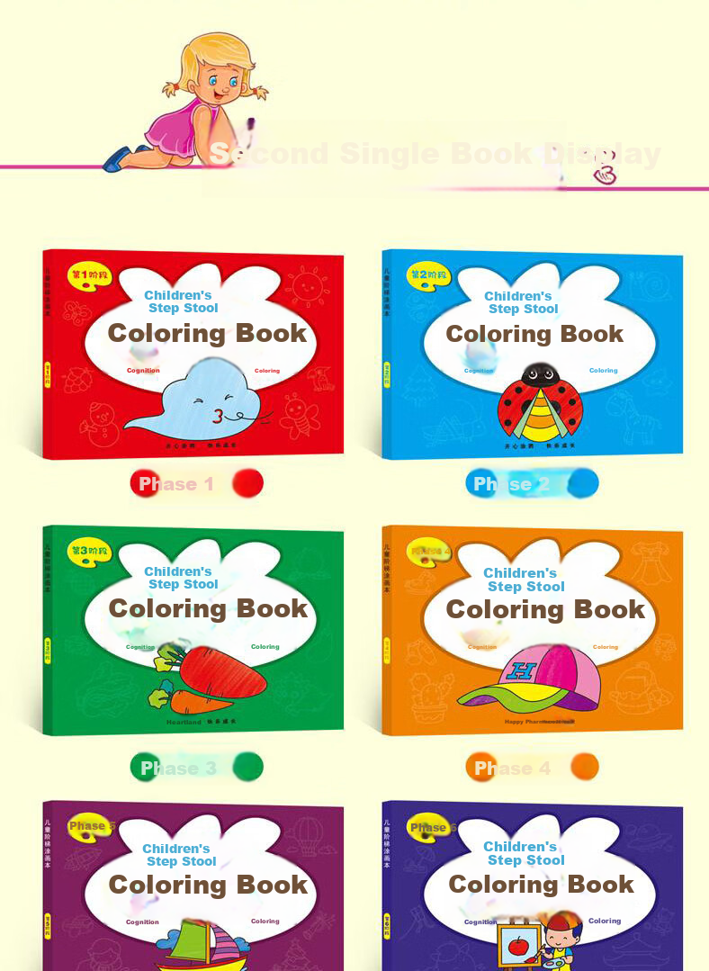 JEPPE Children's Coloring Book, Picture Book, Drawing Book, Kindergarten Drawing Book, Coloring Book, Toy Gift for Boys And Girls Aged 3-6 3