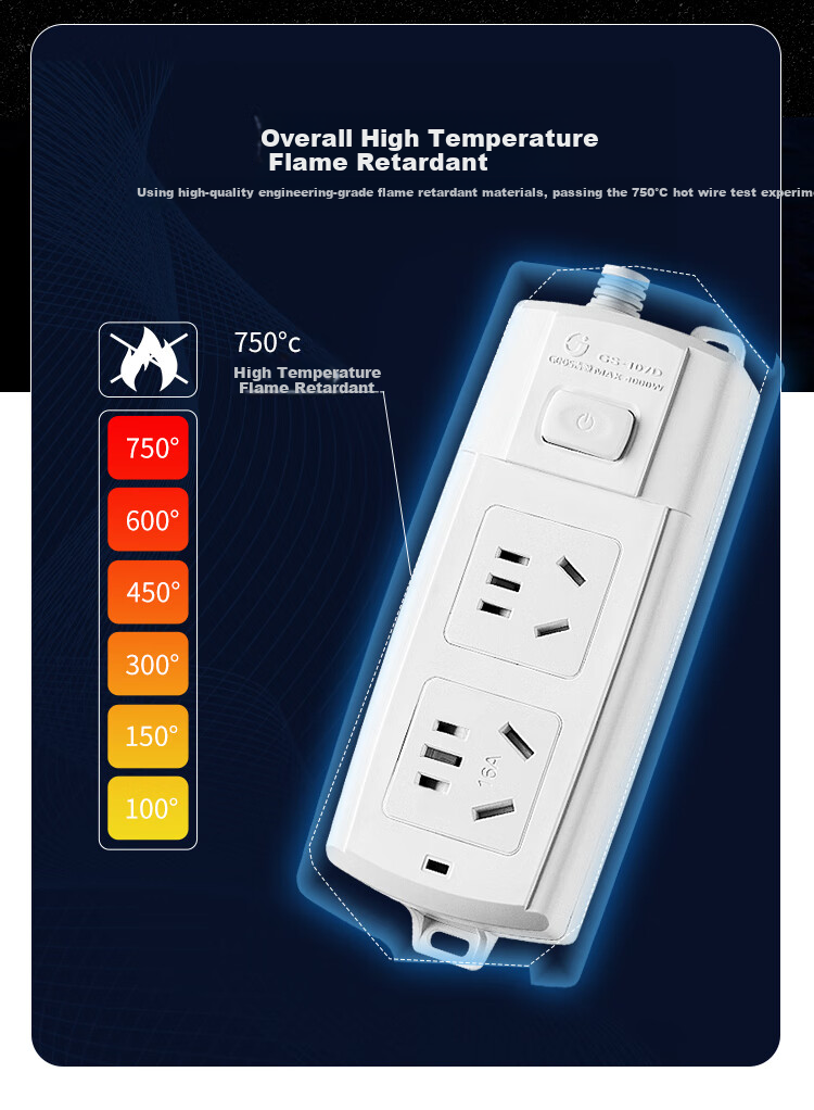 JS JISHUN 16A Air Conditioner Power Strip Socket, 10A to 16A Converter Plug, Water Heater Power Strip Extension Cord, High-Power Power Extension Cable, 10A to 16A, 0.23 Meters 6