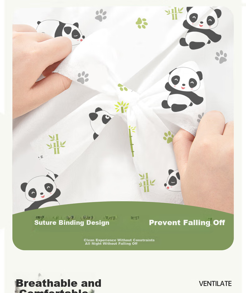 JAJALIN Disposable Four-Piece Set for Double Bed: Bed Sheet, Duvet Cover, Pillowcases, And Sleeping Bag Liner, Disposable Travel Essentials, Panda Design, 2-Piece Set 13