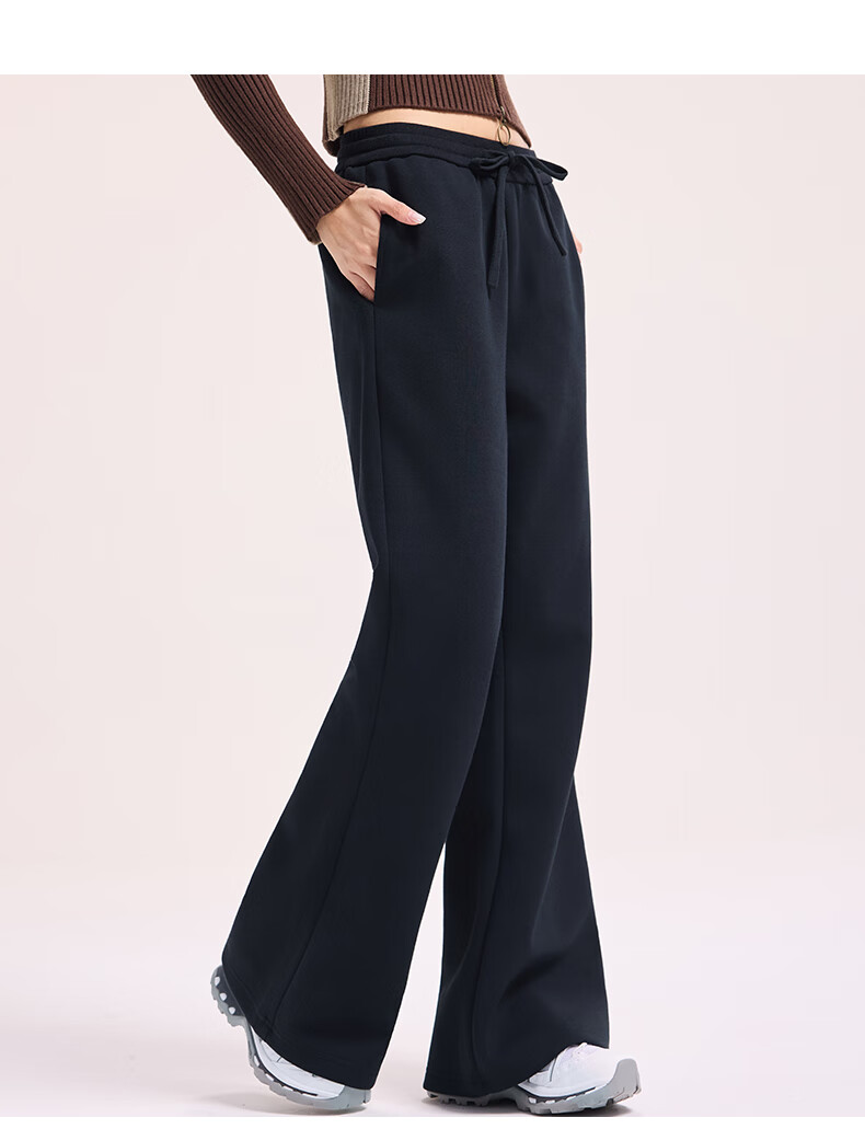 Charles Peach Heart New American Vintage Simple Flared Sports Comfortable Women's Autumn Loose Straight Casual Pants Light Heather Gray M 5