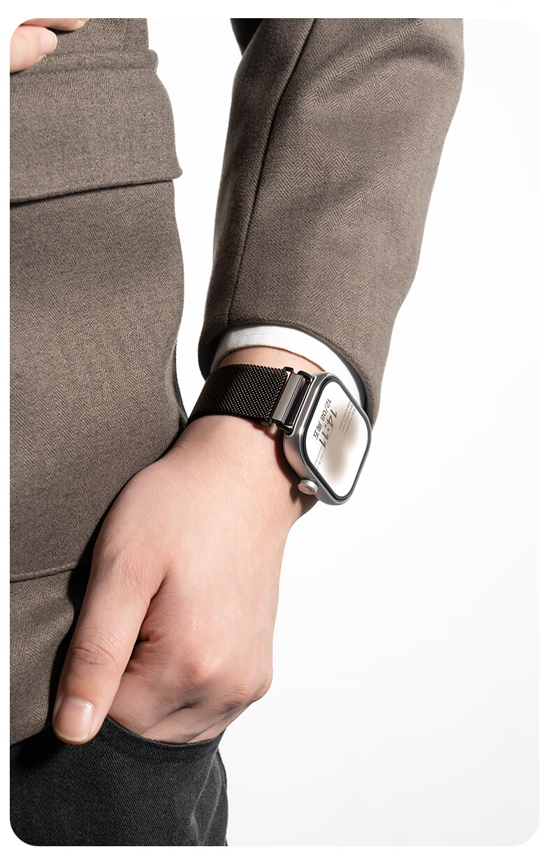 CHENSONG Milanese Metal Magnetic Strap for Redmi Watch 6/5/4, Universal Silver Wristband for Men 21