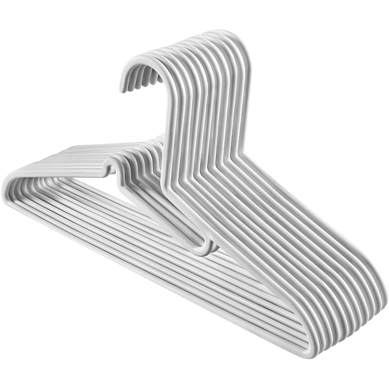 JD Original Neck-Hugging Hangers, Seamless Clothes Drying Rack, Plastic Clothes Hanger, Anti-Deformation Garment Support, 10 Pieces in Gray