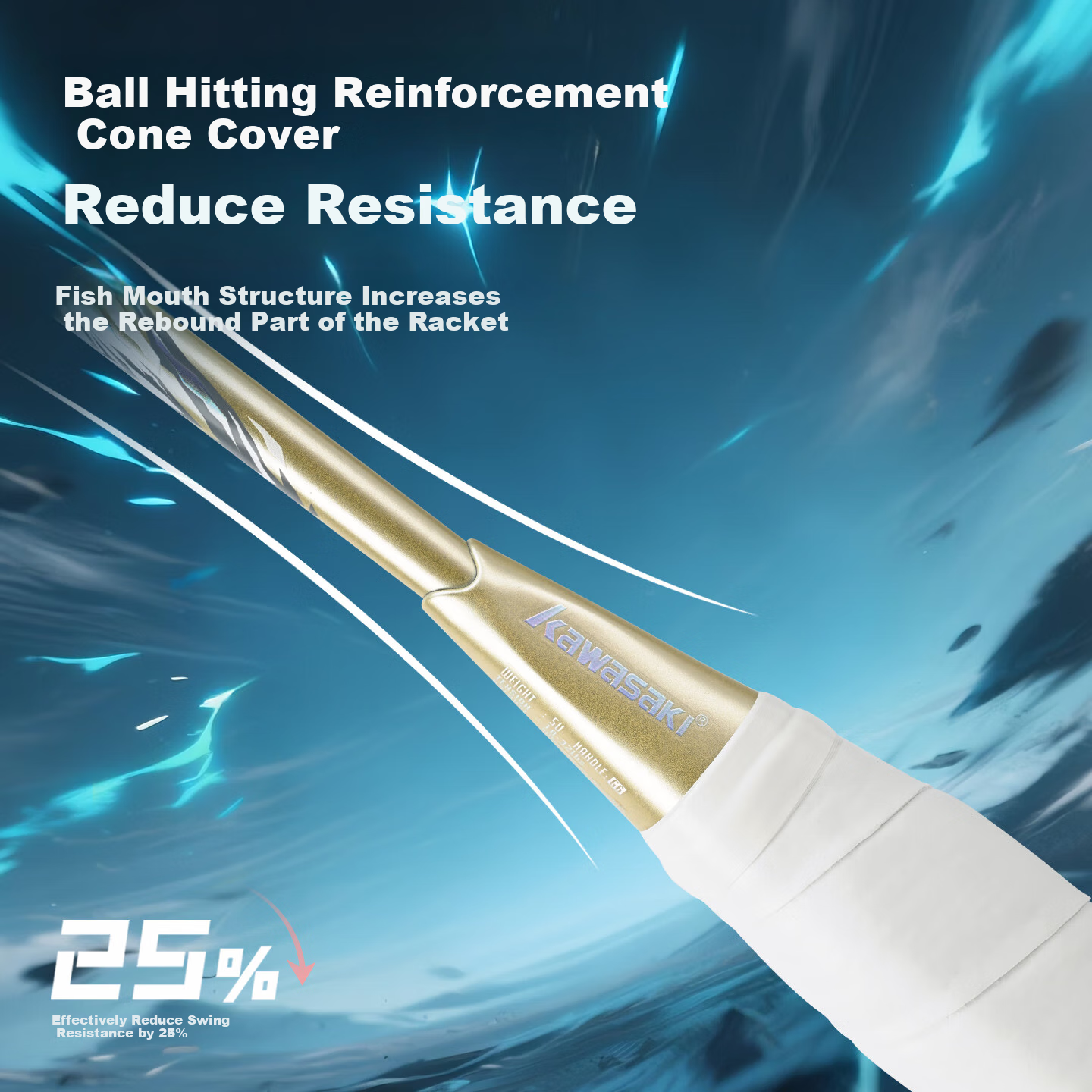 Kawasaki Badminton Racket, Geng Jian Feng Qie 5 Single Racket, Full Carbon Professional Grade, Suitable for Youth And Adults, Ultra-Light Speed Bow