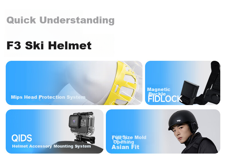 Ruiwu REV Ski Helmet, Asian Head Shape, Triple Safety Certification, for Single And Double Board, Men And Women F3, Beige, Size M 2