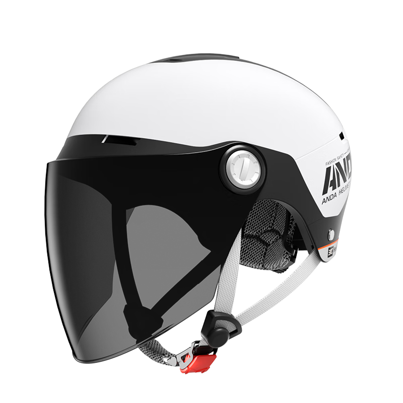 AD New National Standard Class A Electric Bicycle Helmet, 3C Certified, Unisex Summer Sun Protection, Electric Scooter Safety Helmet, Men's All-Season Universal Half Helmet, Motorcycle Helmet, 889 Classic Black And White