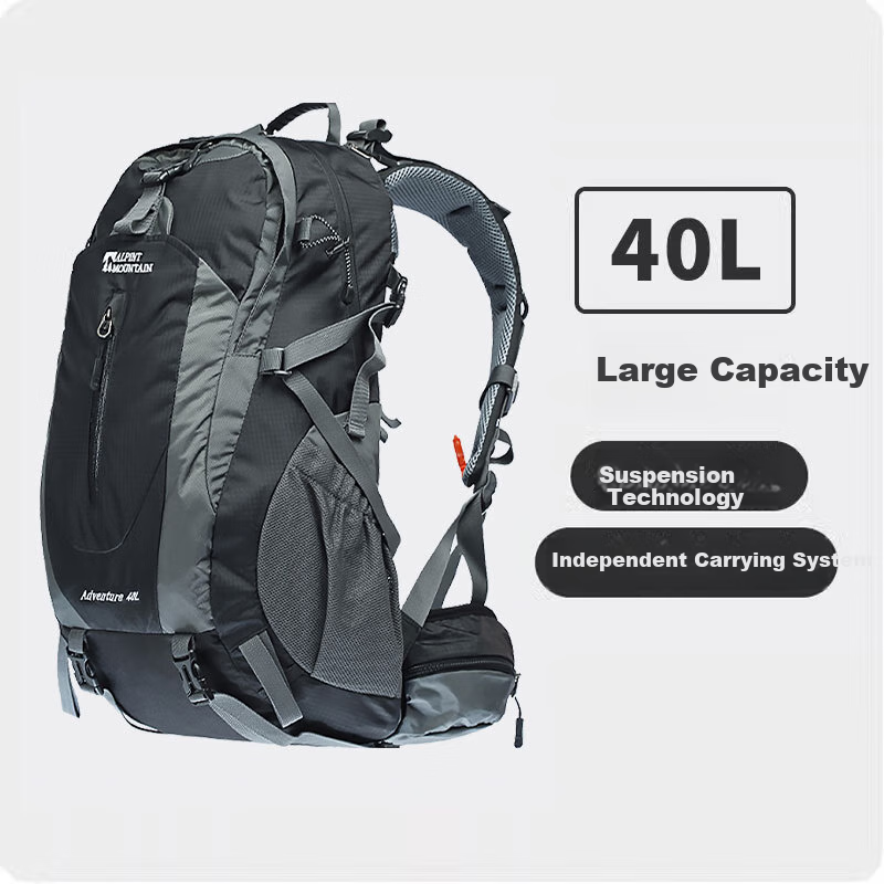 ALPINT MOUNTAIN Ermont 40L Hiking Backpack, Men's Trekking Bag, Large Capacity Shoulder Bag, Outdoor Lightweight Travel Pack