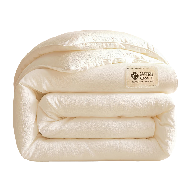 Grace A-Class Wrinkled Gauze Autumn Winter Four Seasons Single Student Dormitory Quilt Core Air Conditioning Quilt 6 Jin 150*200cm Elegant White