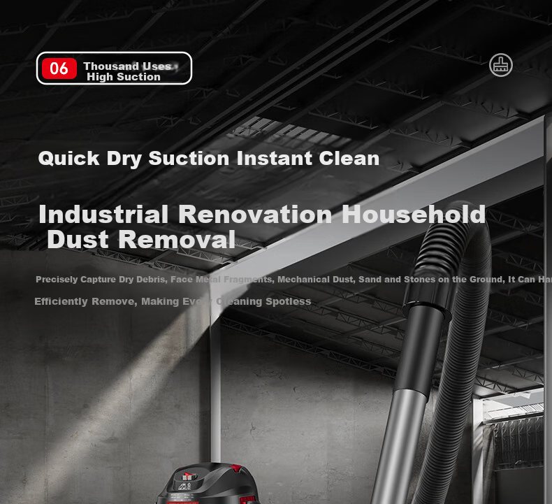 Xiaogou Industrial Vacuum Cleaner, 3000W Peak Power, High Suction, Dry And Wet Blowing, Three-In Vacuum Cleaner with Mopping Function, for Factory Workshop, Commercial Use, Car Cleaning, Land Reclamation, T010S 15