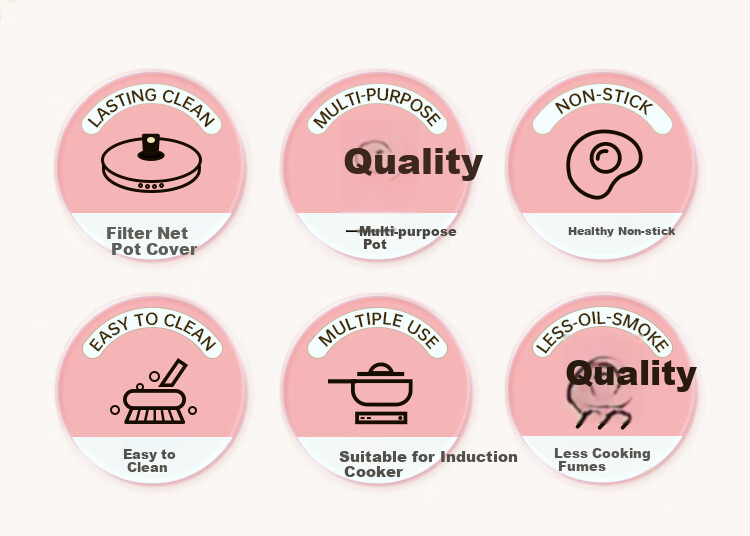 COOKER KING Non-Stick Soup Pot Easy-To for Stewing, Cooking Porridge, Milk Pot 22cm Compatible with Induction Cooker Colorful WG14320 2