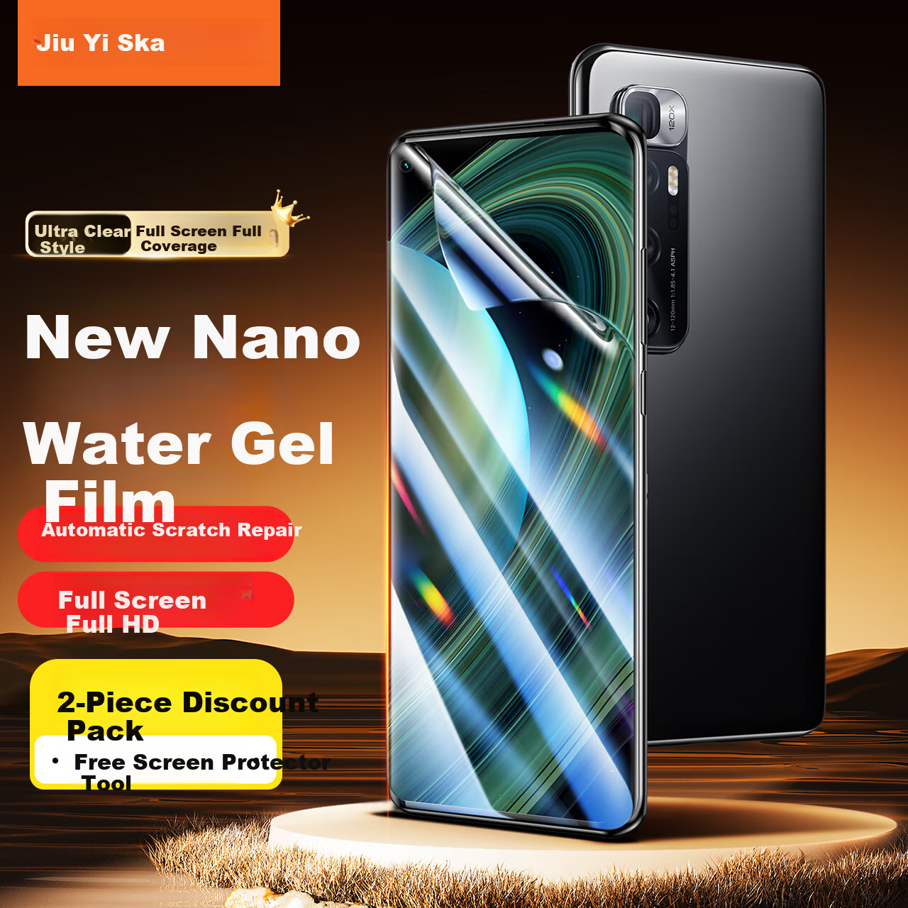 Yisika [Nanomaterial Full Screen 2 Pieces] Hydrogel Soft Film for Xiaomi 10/10s, Screen Protector for Xiaomi 10 Pro/10 Ultimate Edition, HD Non-Tempered Anti-Fingerprint Protective Film JM307