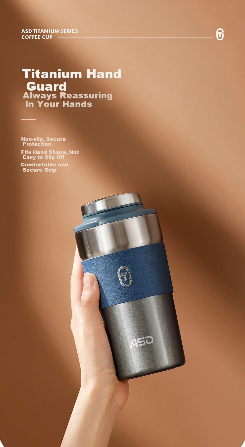 ASD Pure Titanium Insulated Mug High-End Business Tea Water Cup Compact Portable Travel Coffee Cup RWS42B15Q-TW 9