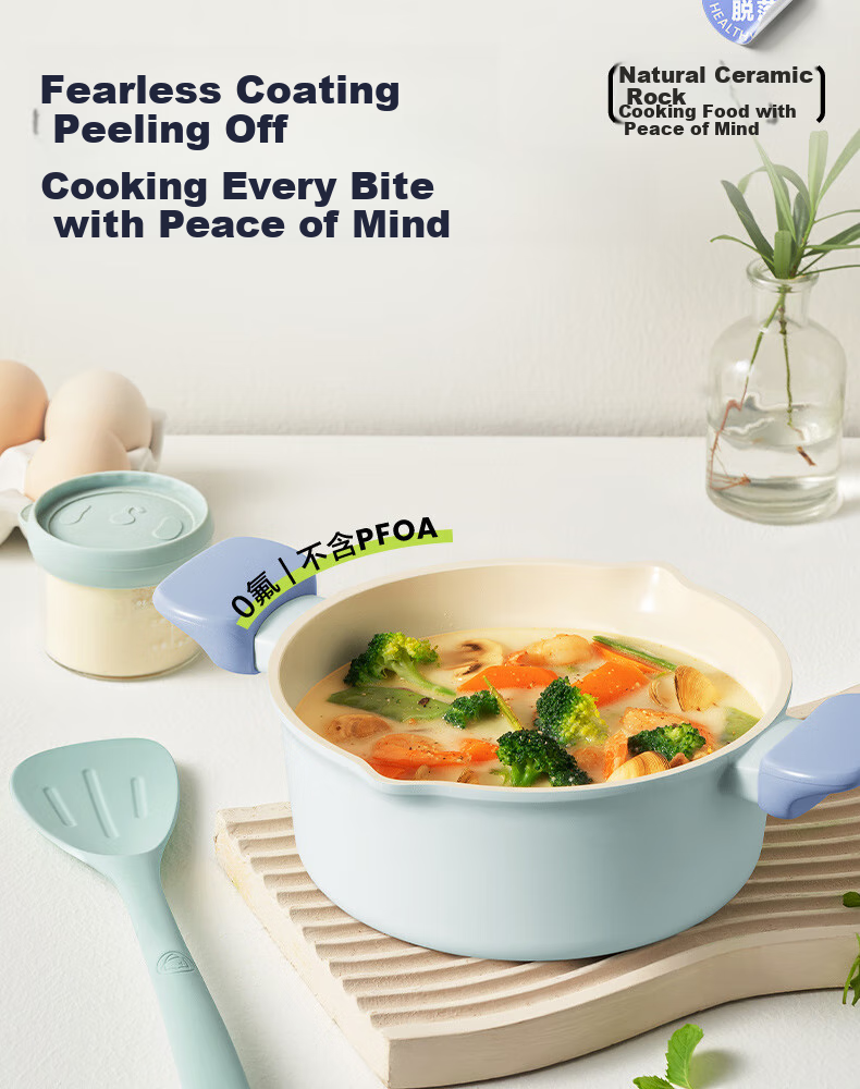 SUPOR Titanium-Containing Non-Stick Soup Pot 24cm Milk Pot for Stewing Meat And Making Soups Compatible with Induction Cooker And Gas Stove ET24LBN02 6