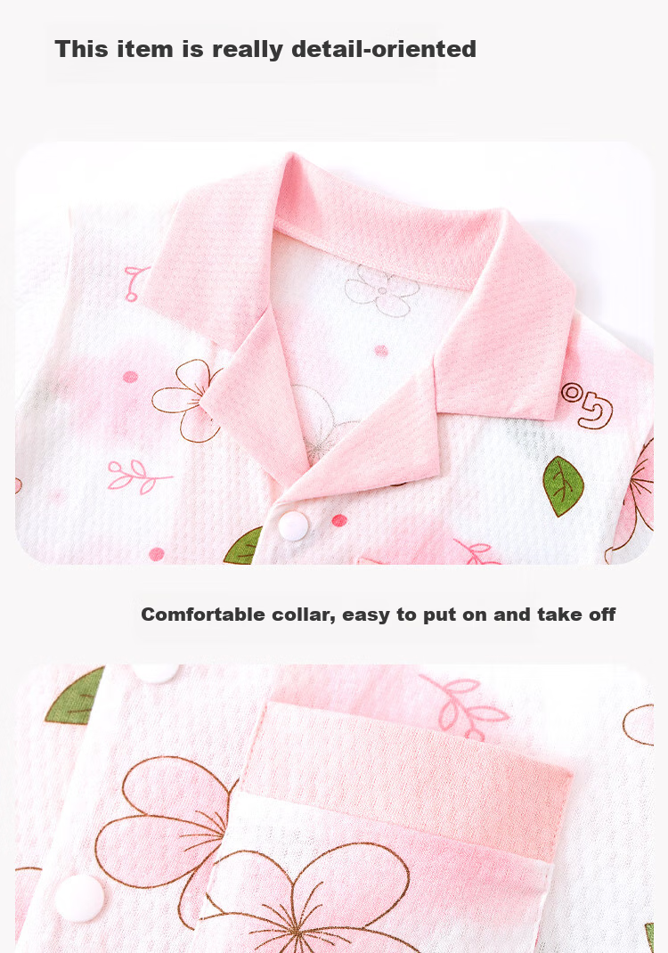 DEESHA [100% Class A Cotton] Children's Pajamas Spring And Summer Girls' Loungewear Youth Baby Air Conditioning Suit Set 8