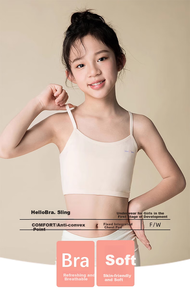 Ziyouxi Girls' Underwear for Elementary School Students in Puberty, Ages 8-12, Children's First Stage Camisole Thin Bra for Young Girls 1