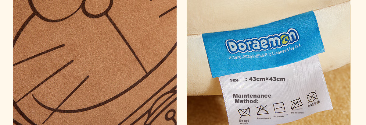 MIDO HOUSE Mingdu & Doraemon Co-Branded Throw Pillow Sofa Living Room Bedroom Home Backrest Lumbar Support Cushion Pillow Core, Memory Foam 23