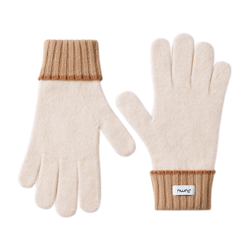 JIUMU Pure Wool Warm Gloves for Women Winter Thickened Knitted Wool Gloves Outdoor Driving Cycling Cold-Resistant Gloves