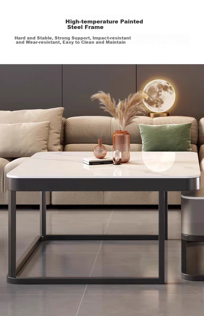 Gupujia Rock Slab Coffee Table, Living Room Modern Minimalist Light Luxury Small Apartment Reception Tea Table, Sofa Glass Side Table, Balcony Small Corner Table 6