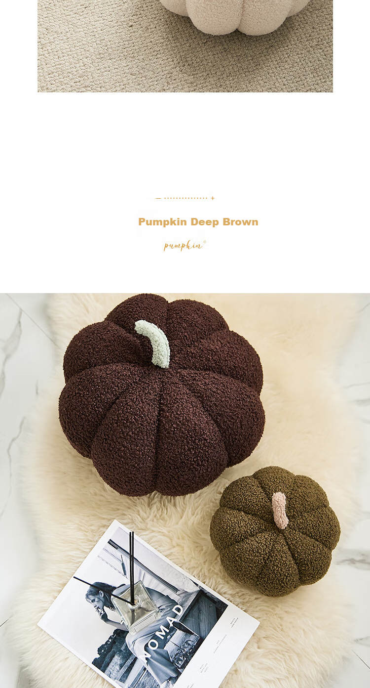 Pierre Cardin Nordic Instagram-Style Cute Pumpkin Plush Pillow Creative Living Room Sofa Cushion Bedside Decoration - Yellow 17