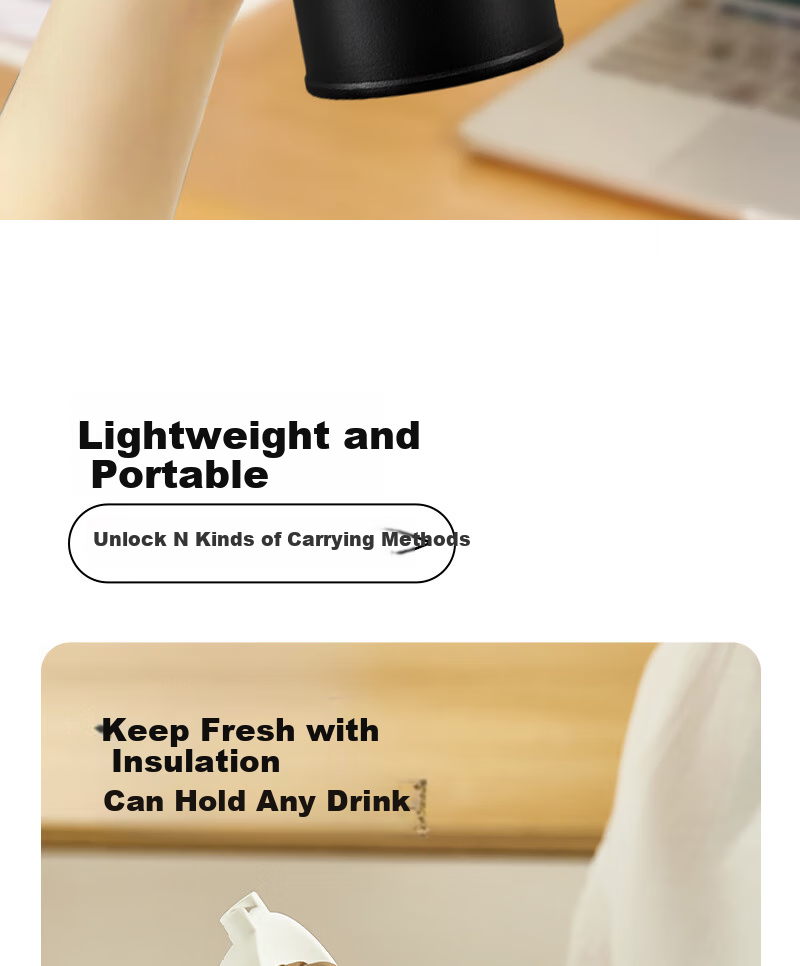 MINISO 316L Stainless Steel Insulated Water Bottle, High-Quality Straw Dual Drinking Cup for Men, Women, and Students, Ivory White, 345ml 13