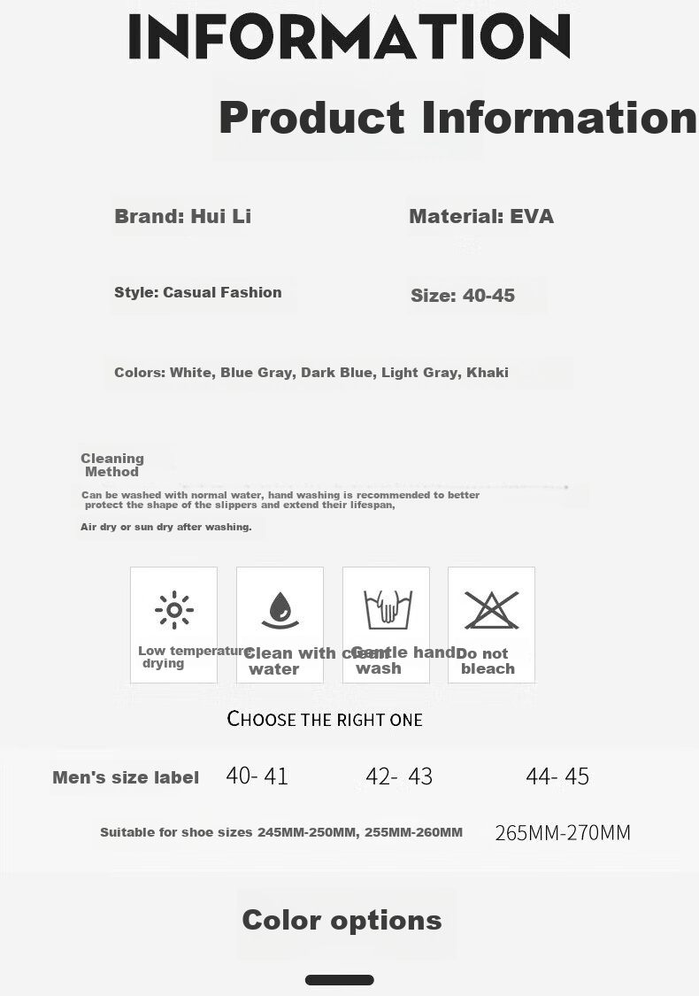 Huili Men's Slippers, Summer Outdoor Non-Slip Quick-Drying Beach Shoes, Home Sports Sandals, HL02251 White And Black, Size 40-41 4