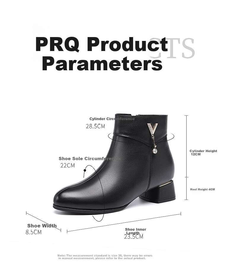 RED DRAGONFLY Short Boots, Fashionable Shoes with Fleece Lining, Warm Mom Shoes, Versatile Commuter Style, Chunky Heel, Height-Increasing, WLC445181C, Black, Size 40 7