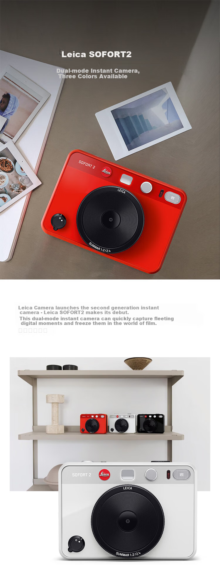 Leica [National Day Gift] SOFORT 2 Instant Camera, Sofort2 Dual-Mode Instant Camera (Red) + 10 Sheets of Film (9189+19677) 1