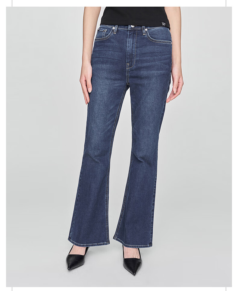 Lee 426 Slim High-Waist Slight Flare Stretch Tencel Dark Blue Women's Jeans Cool Pants Dark Blue 29 5