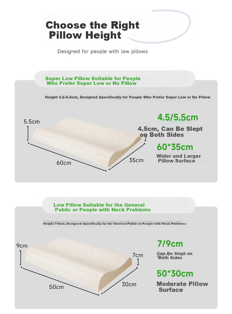 NOYOKE Latex Pillow, Low Thin Cervical Pillow, Short Pillow for Deep Sleep, Imported from Thailand, Natural Latex, Breathable, White S9066 7