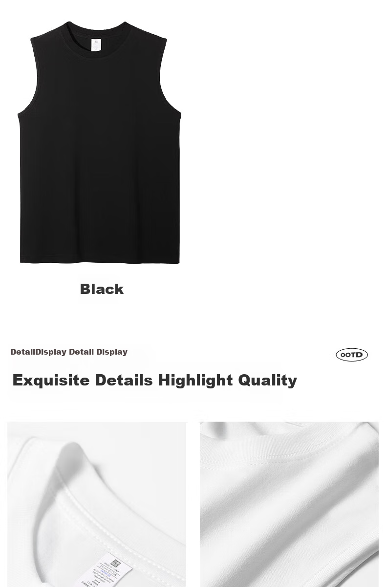 Ziyouxi Cotton Tank Top for Men, Summer Loose Sleeveless T-Shirt, Solid Color Undershirt, Sports Fitness Vest 5