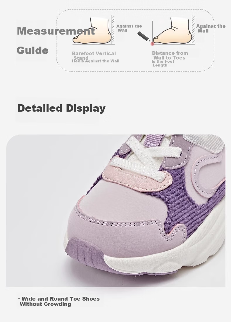 DAVE & BELLA Kuromi Co-Branded Children's Sneakers, Autumn Girls' Antibacterial Non-Slip Shoes for Older Kids 6