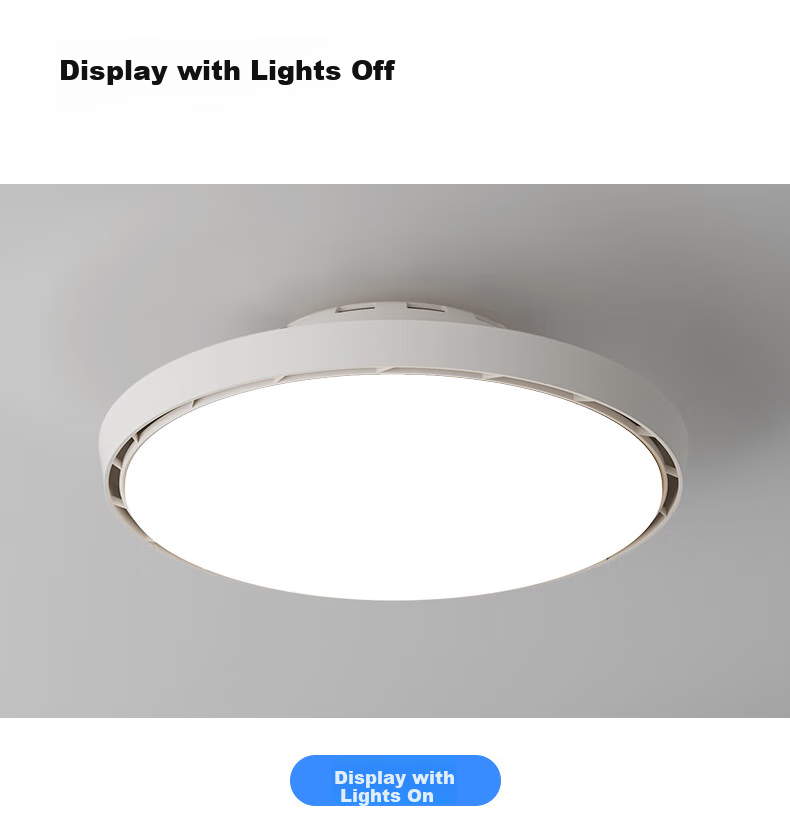 HSOS AI Voice-Controlled Smart Invisible Fan Light for Bedroom And Dining Room, Ceiling-Mounted Quiet Variable-Speed Electric Fan Pendant Light 45